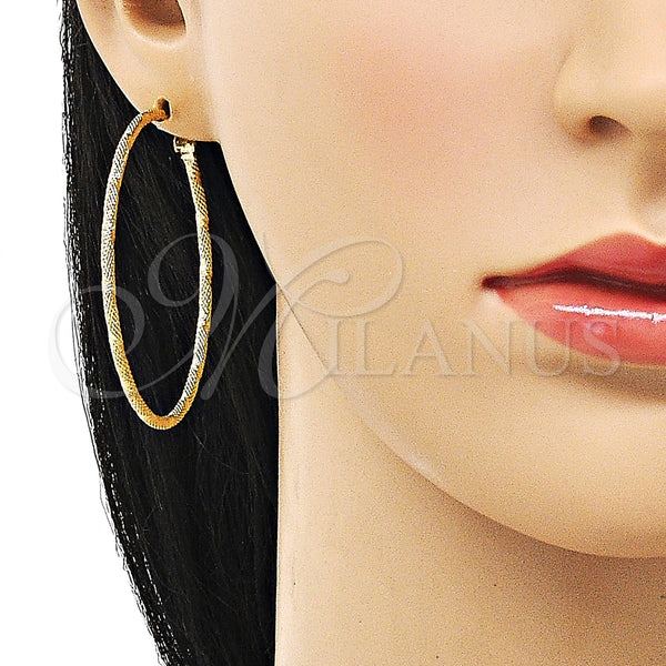 Gold Filled Hoop Earrings — Large Hoop Matte 02.93. — alternate product view — SKU 153362 | Oro Laminado aretes de aro — Large Hoop Matte 02.93. — SKU 153362