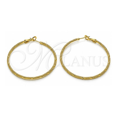 Oro Laminado Large Hoop, Gold Filled Style Matte Finish, Golden Finish, 02.93.0006.50