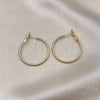 Oro Laminado Medium Hoop, Gold Filled Style Diamond Cutting Finish, Golden Finish, 02.93.0007.30