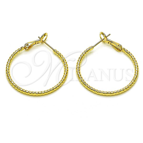 Gold Filled Hoop Earrings — Medium Hoop Diamond Cutting 02.93. — main product view — SKU 153363 | Oro Laminado aretes de aro — Medium Hoop Diamond Cutting 02.93. — SKU 153363