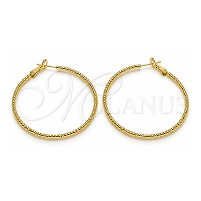 Oro Laminado Large Hoop, Gold Filled Style Diamond Cutting Finish, Golden Finish, 02.93.0007.50