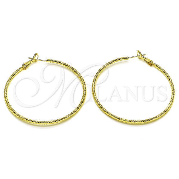 Gold Filled Hoop Earrings — Large Hoop Diamond Cutting 02.93. — main product view — SKU 153364 | Oro Laminado aretes de aro — Large Hoop Diamond Cutting 02.93. — SKU 153364