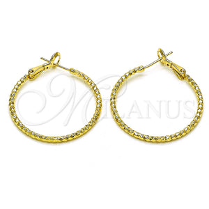Gold Filled Hoop Earrings — Medium Hoop Diamond Cutting 02.93. — main product view — SKU 153365 | Oro Laminado aretes de aro — Medium Hoop Diamond Cutting 02.93. — SKU 153365