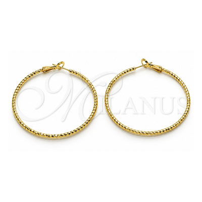 Oro Laminado Large Hoop, Gold Filled Style Diamond Cutting Finish, Golden Finish, 02.93.0008.50