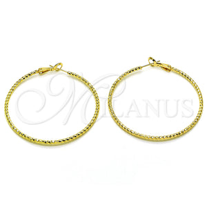 Gold Filled Hoop Earrings — Large Hoop Diamond Cutting 02.93. — main product view — SKU 153366 | Oro Laminado aretes de aro — Large Hoop Diamond Cutting 02.93. — SKU 153366