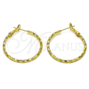 Gold Filled Hoop Earrings — Medium Hoop Diamond Cutting 02.93. — main product view — SKU 153367 | Oro Laminado aretes de aro — Medium Hoop Diamond Cutting 02.93. — SKU 153367