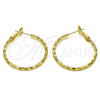 Oro Laminado Medium Hoop, Gold Filled Style Diamond Cutting Finish, Golden Finish, 02.93.0009.30