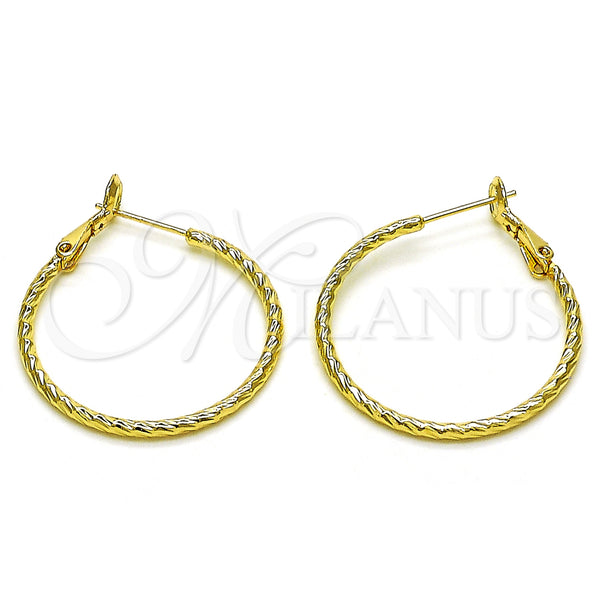 Gold Filled Hoop Earrings — Medium Hoop Diamond Cutting 02.93. — main product view — SKU 153369 | Oro Laminado aretes de aro — Medium Hoop Diamond Cutting 02.93. — SKU 153369