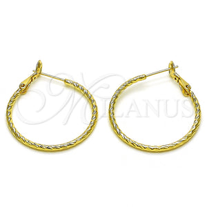 Gold Filled Hoop Earrings — Medium Hoop Diamond Cutting 02.93. — main product view — SKU 153369 | Oro Laminado aretes de aro — Medium Hoop Diamond Cutting 02.93. — SKU 153369