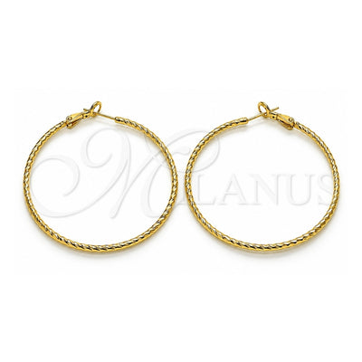 Oro Laminado Large Hoop, Gold Filled Style Diamond Cutting Finish, Golden Finish, 02.93.0010.50