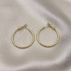 Oro Laminado Medium Hoop, Gold Filled Style Diamond Cutting Finish, Golden Finish, 02.93.0011.30