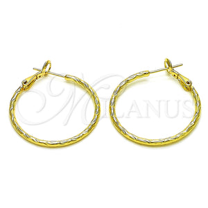 Gold Filled Hoop Earrings — Medium Hoop Diamond Cutting 02.93. — main product view — SKU 153371 | Oro Laminado aretes de aro — Medium Hoop Diamond Cutting 02.93. — SKU 153371