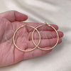 Oro Laminado Large Hoop, Gold Filled Style Diamond Cutting Finish, Golden Finish, 02.93.0011.50