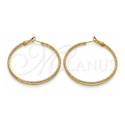 Oro Laminado Large Hoop, Gold Filled Style Diamond Cutting Finish, Golden Finish, 02.93.0011.50
