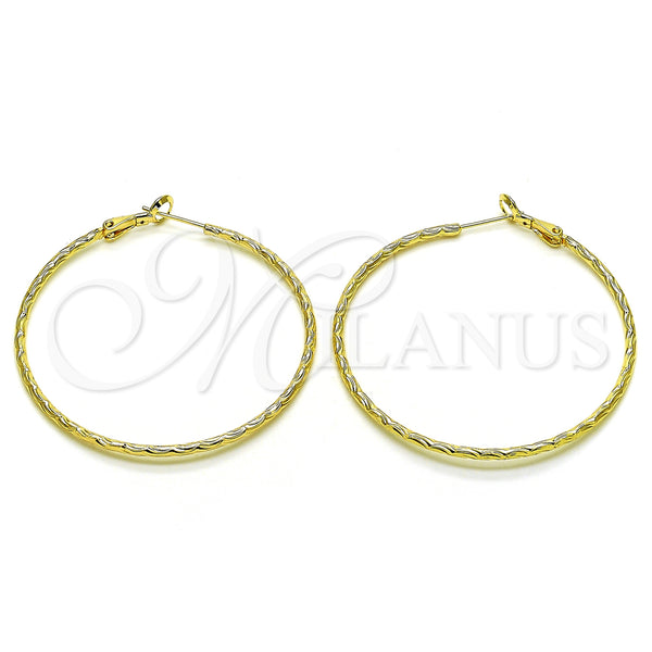Gold Filled Hoop Earrings — Large Hoop Diamond Cutting 02.93. — main product view — SKU 153372 | Oro Laminado aretes de aro — Large Hoop Diamond Cutting 02.93. — SKU 153372