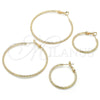Oro Laminado Large Hoop, Gold Filled Style Diamond Cutting Finish, Golden Finish, 02.93.0011.50