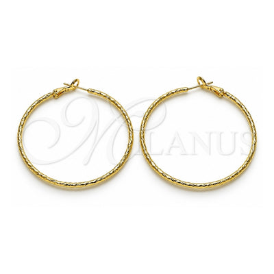 Oro Laminado Large Hoop, Gold Filled Style Diamond Cutting Finish, Golden Finish, 02.93.0012.50