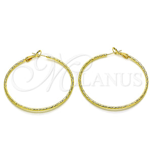 Gold Filled Hoop Earrings — Large Hoop Diamond Cutting 02.93. — main product view — SKU 153374 | Oro Laminado aretes de aro — Large Hoop Diamond Cutting 02.93. — SKU 153374