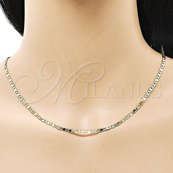 Gold Filled Necklace — Basic Necklace Mariner Design Diamond Cutting 04. 03 — alternate product view — SKU 153379 | Oro Laminado collar — básico Necklace Mariner diseño Diamond Cutting 04. 03 — SKU 153379