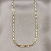 Oro Laminado Basic Necklace, Gold Filled Style Mariner Design, Diamond Cutting Finish, Golden Finish, 04.213.0242.18 (03 MM Thickness, 18 Inches Length)