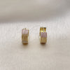 Oro Laminado Huggie Hoop, Gold Filled Style Diamond Cutting Finish, Tricolor, 02.213.0538.14