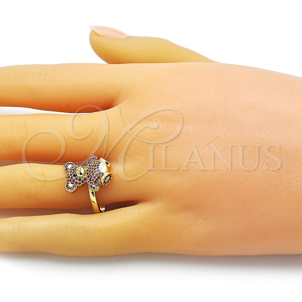 Gold Filled Ring — Multi Stone Ring Teddy Bear Design with Ruby — alternate product view — SKU 153390 | Oro Laminado anillo — Multi Stone Ring Teddy Bear diseño with Ruby — SKU 153390