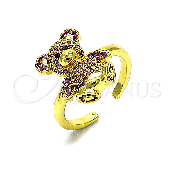 Gold Filled Ring — Multi Stone Ring Teddy Bear Design with Ruby — main product view — SKU 153390 | Oro Laminado anillo — Multi Stone Ring Teddy Bear diseño with Ruby — SKU 153390