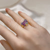 Oro Laminado Multi Stone Ring, Gold Filled Style Teddy Bear and Solitaire Design, with Ruby and Black Micro Pave, Polished, Two Tone, 01.341.0102.2 (One size fits all)