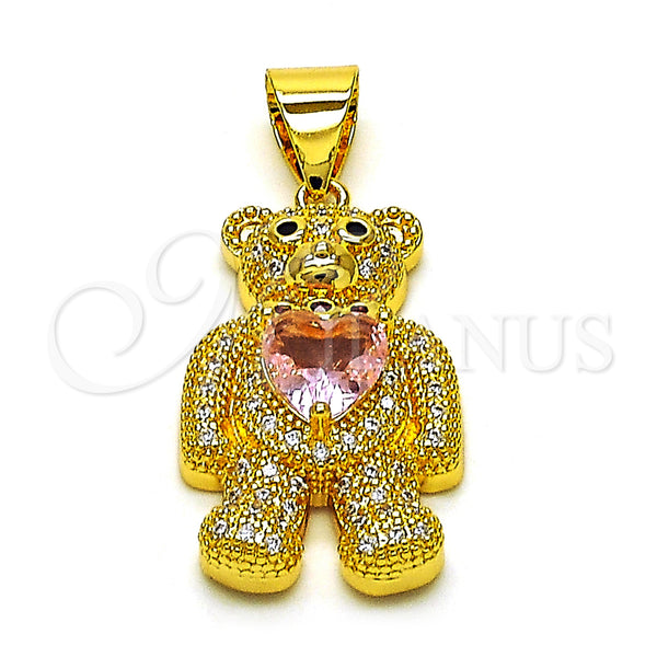 Gold Filled Pendant — Fancy Pendant Teddy Bear and Heart Design with — main product view — SKU 153403 | Oro Laminado dije — elegante Pendant Teddy Bear and corazón diseño with — SKU 153403