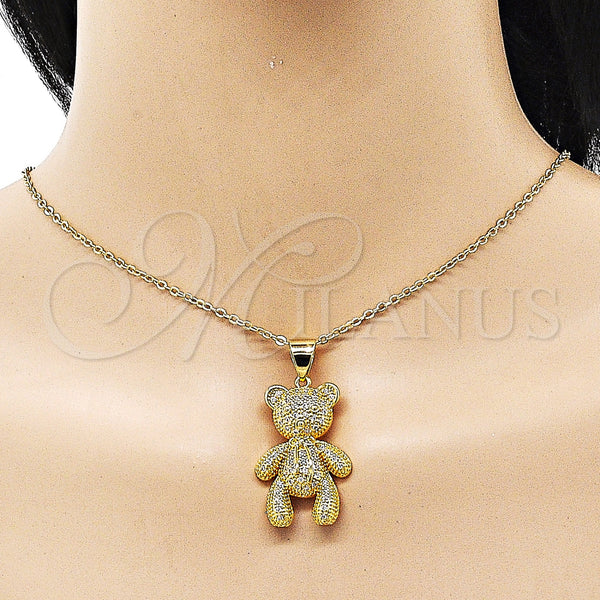 Gold Filled Pendant — Fancy Pendant Teddy Bear and Bow Design with — alternate product view — SKU 153406 | Oro Laminado dije — elegante Pendant Teddy Bear and Bow diseño with — SKU 153406