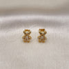 Gold Filled Ring — Stud Earring Teddy Bear Design with White and — alternate product view — SKU 153412 | Oro Laminado anillo — Stud Earring Teddy Bear diseño with blanco and — SKU 153412