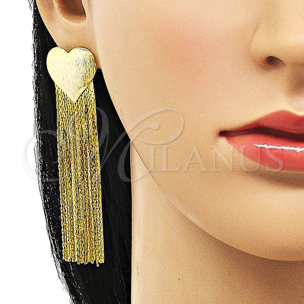 Gold Filled Ring — Long Earring Heart Design Polished 02. — alternate product view — SKU 153413 | Oro Laminado anillo — Long Earring corazón diseño pulido 02. — SKU 153413