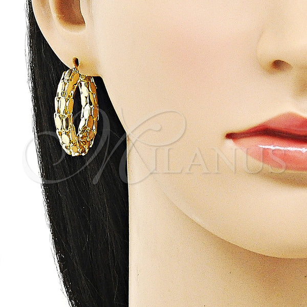 Gold Filled Hoop Earrings — Medium Hoop Polished 02. — alternate product view — SKU 153419 | Oro Laminado aretes de aro — Medium Hoop pulido 02. — SKU 153419