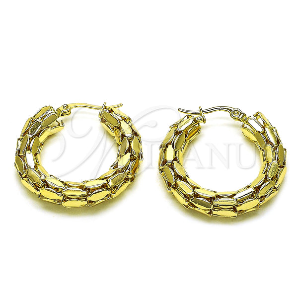 Oro Laminado Medium Hoop, Gold Filled Style Polished, Golden Finish, 02.213.0540.30