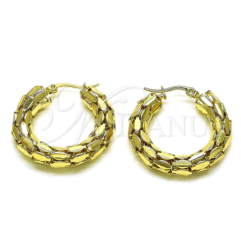 Oro Laminado Medium Hoop, Gold Filled Style Polished, Golden Finish, 02.213.0540.30