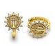 Argolla Huggie 02.213.0545.15 Oro Laminado, Diseño de Virgen Maria, con Zirconia Cubica Blanca, Pulido, Tono Dorado