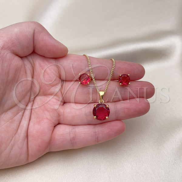 Gold Filled Ring — Earring and Pendant Adult Set with Ruby Cubic — alternate product view — SKU 153429 | Oro Laminado anillo — Earring and Pendant Adult Set with Ruby Cubic — SKU 153429