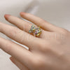 Oro Laminado Multi Stone Ring, Gold Filled Style Teddy Bear Design, with Multicolor Micro Pave, Polished, Golden Finish, 01.341.0112.4 (One size fits all)