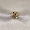 Oro Laminado Multi Stone Ring, Gold Filled Style Teddy Bear Design, with Multicolor Micro Pave, Polished, Golden Finish, 01.341.0112.4 (One size fits all)