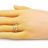 Oro Laminado Multi Stone Ring, Gold Filled Style Teddy Bear Design, with Black Cubic Zirconia, Polished, Golden Finish, 01.341.0113 (One size fits all)