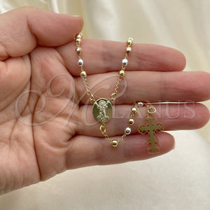 Gold Filled Jewelry — Thin Rosary Cross and Divino NiÃ±o Design Polished — main product view — SKU 153502 | Oro Laminado joyería — Thin Rosary cruz and Divino NiÃ±o diseño pulido — SKU 153502