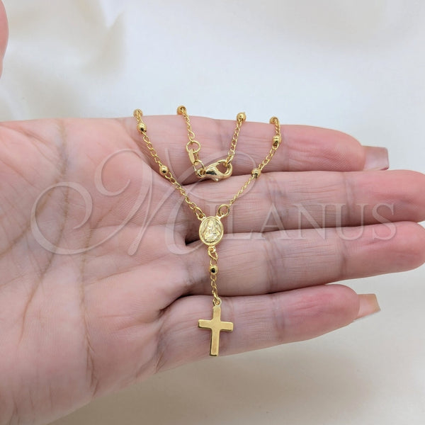 Gold Filled Bracelet — Bracelet Rosary Cross and Virgen Maria Design Polished — alternate product view — SKU 153512 | Oro Laminado brazalete — Bracelet Rosary cruz and Virgen Maria diseño pulido — SKU 153512