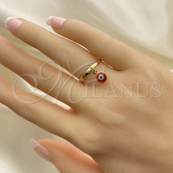 Gold Filled Ring — Elegant Ring Evil Eye Design with Garnet Crystal — alternate product view — SKU 153518 | Oro Laminado anillo — Elegant Ring Evil Eye diseño with Garnet cristal — SKU 153518
