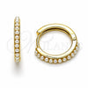 Oro Laminado Huggie Hoop, Gold Filled Style with Ivory Pearl, Polished, Golden Finish, 02.379.0064.14