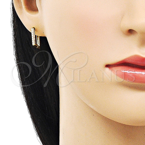 Gold Filled Hoop Earrings — Huggie Hoop with Ivory Pearl Polished 02. — alternate product view — SKU 153522 | Oro Laminado aretes de aro — Huggie Hoop with Ivory Pearl pulido 02. — SKU 153522