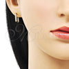 Oro Laminado Huggie Hoop, Gold Filled Style with Ivory Pearl, Polished, Golden Finish, 02.379.0065