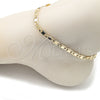 Oro Laminado Basic Anklet, Gold Filled Style Mariner Design, Diamond Cutting Finish, Golden Finish, 04.63.1417.10 (100 Gauge, 06 MM Thickness, 10 Inches Length)