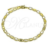 Oro Laminado Basic Anklet, Gold Filled Style Mariner Design, Diamond Cutting Finish, Golden Finish, 04.63.1417.10 (100 Gauge, 06 MM Thickness, 10 Inches Length)