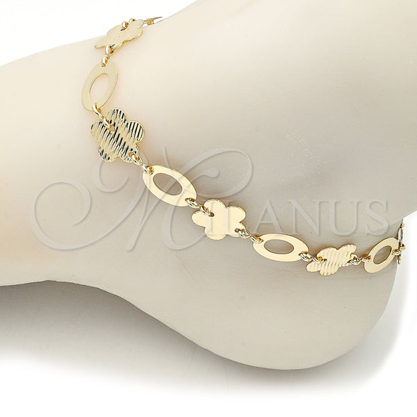 Gold Filled Anklet — Fancy Anklet Flower Design Polished 5. 13 MM — alternate product view — SKU 153534 | Oro Laminado tobillera — elegante Anklet flor diseño pulido 5. 13 MM — SKU 153534