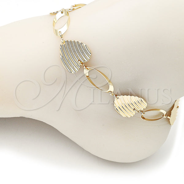 Gold Filled Anklet — Fancy Anklet Heart Design Diamond Cutting 5. 19 — alternate product view — SKU 153535 | Oro Laminado tobillera — elegante Anklet corazón diseño Diamond Cutting 5. 19 — SKU 153535